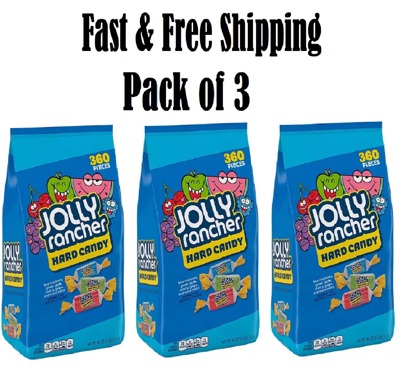 JOLLY RANCHER Assorted Fruit Flavored Candy Bulk Bag (5 lbs., 360 pcs.) -3pk gallery