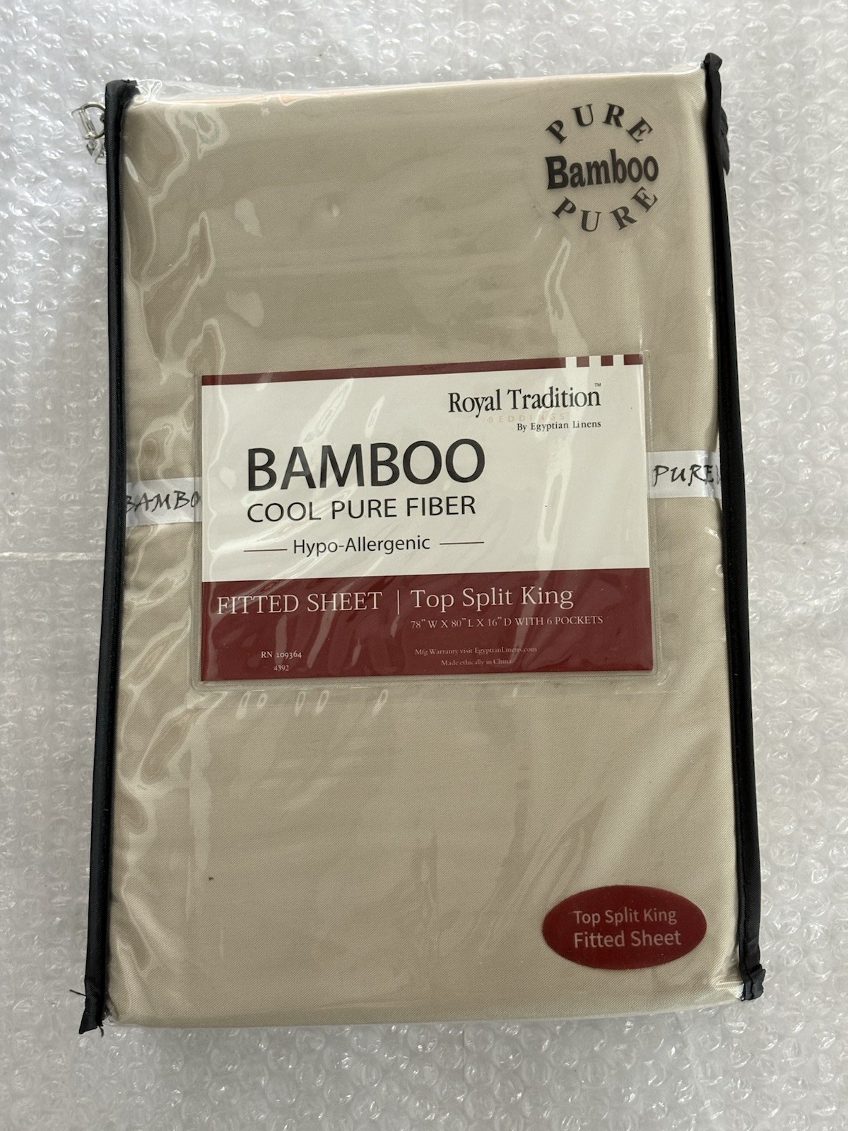 Egyptian Linens Royal Tradition Split King Fitted Sheet Pure Bamboo Brand New gallery