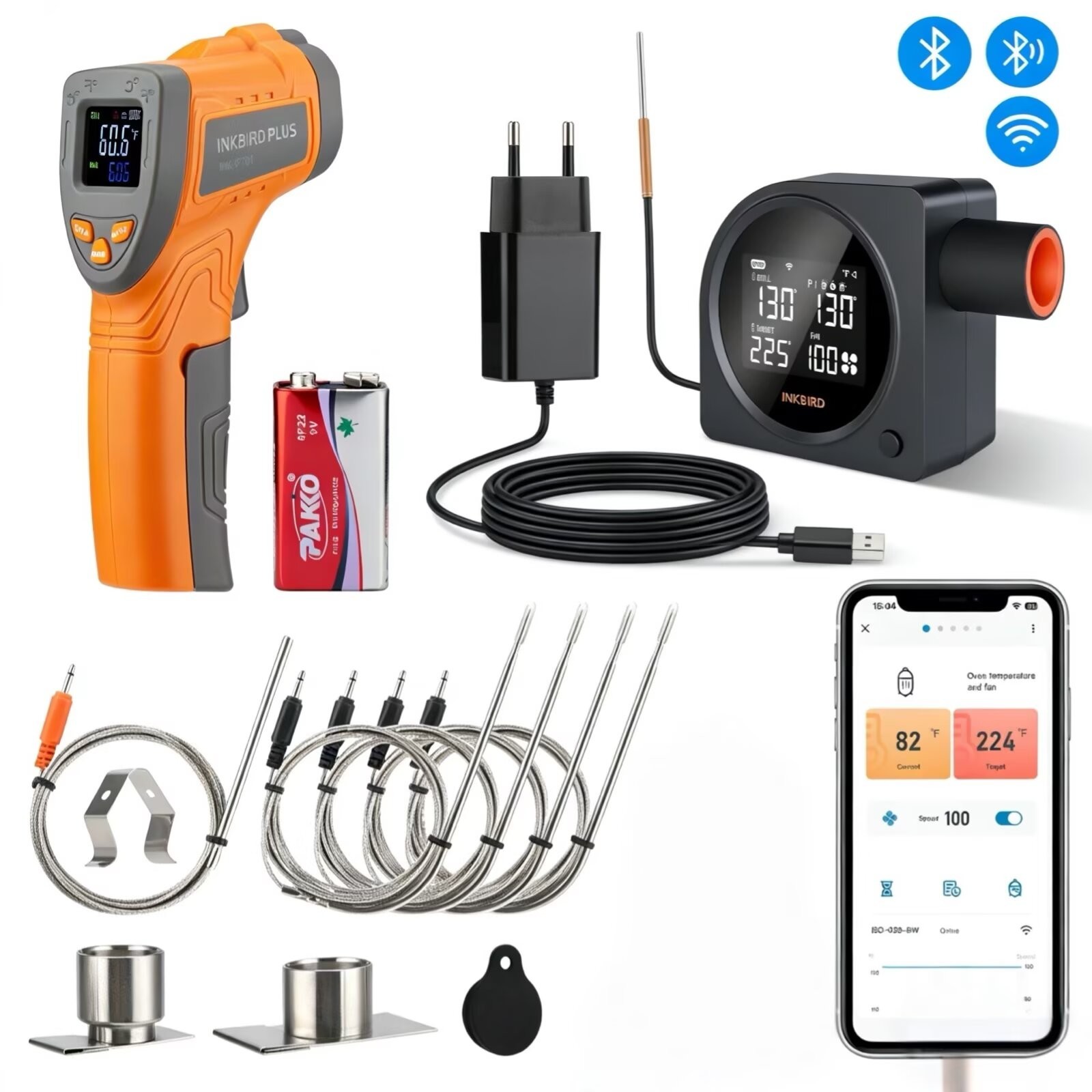 INKBIRD Automatic Smoker Fan Controller WiFi Bluetooth Infrared Thermometer Gun gallery