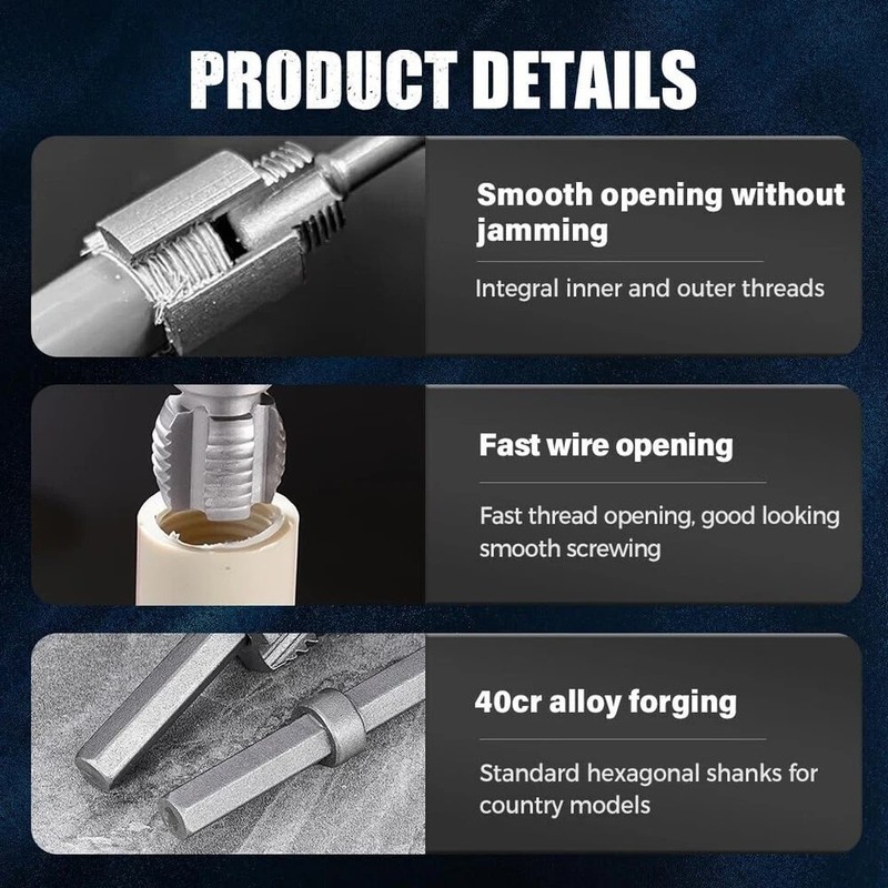 2Pack Integrated Internal External & Pipe Threading-Tool, PVC Pipe Threader Kit~ gallery
