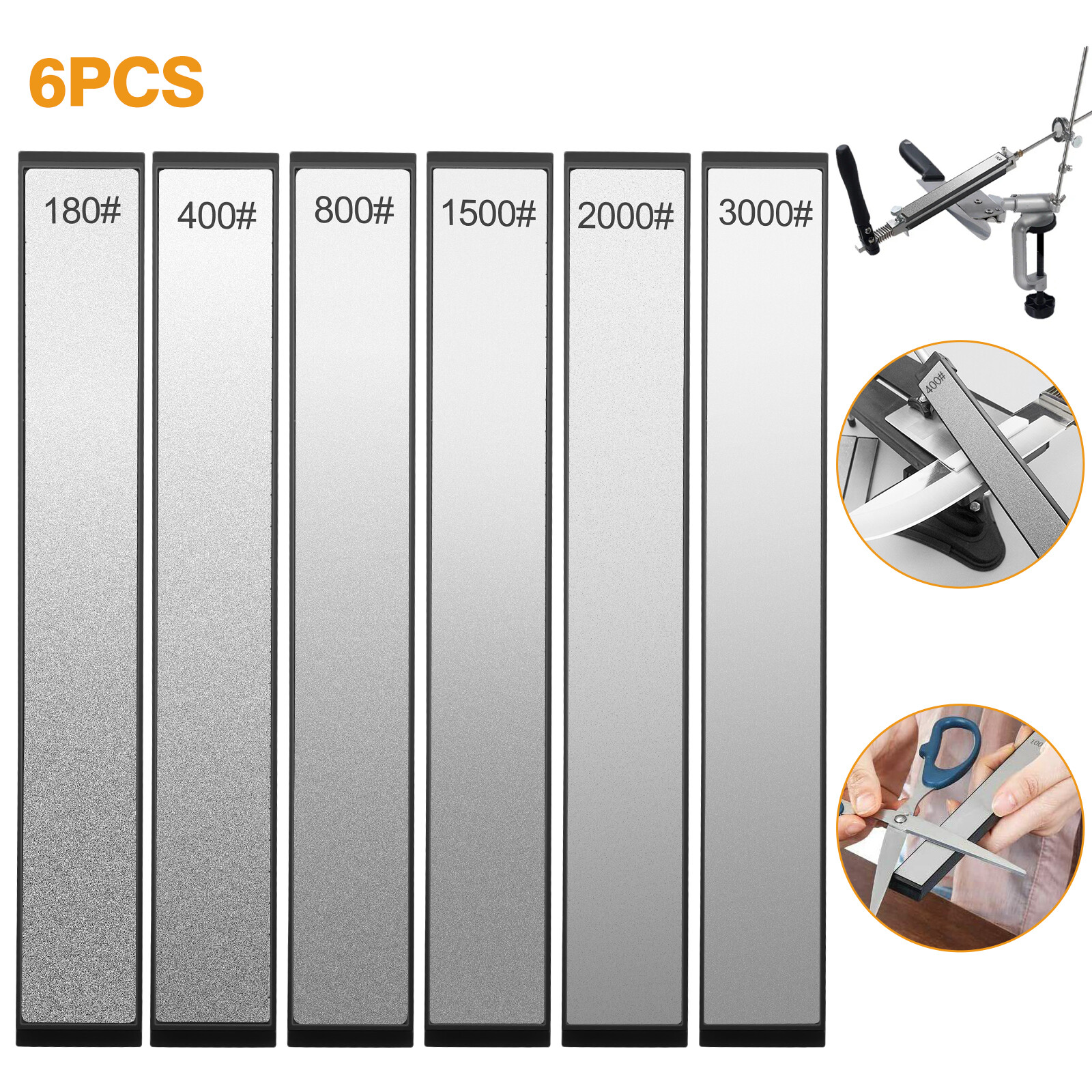 6pcs Diamond Sharpening Stone Set for Knife 180 400 800 1500 2000 3000 Grit gallery
