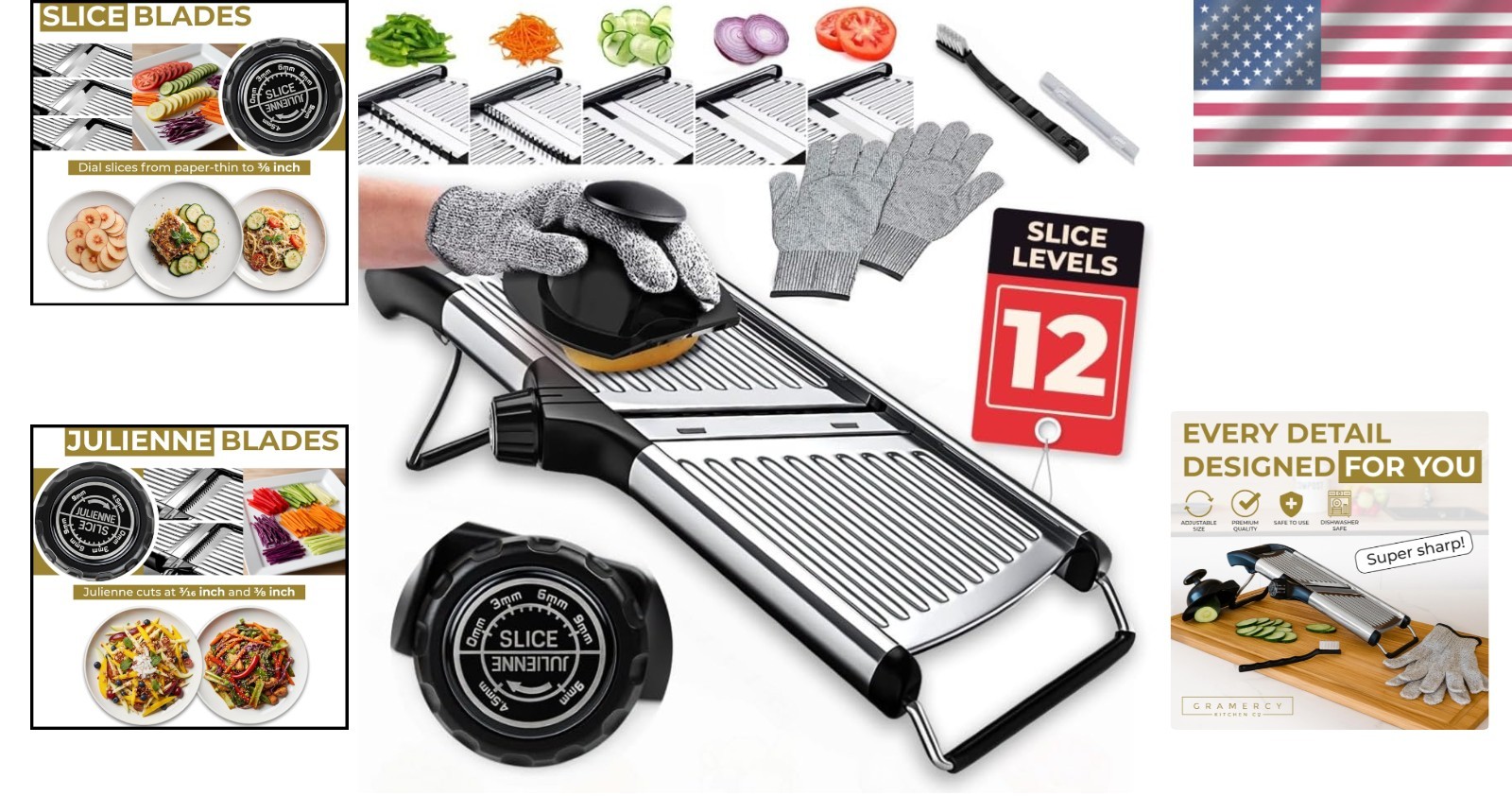 Expert-Approved Food Slicer with Non-Slip Base & Cut-Resistant Gloves Included gallery