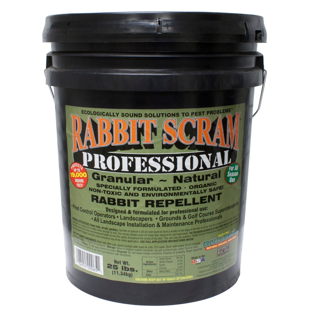 Rabbit Scram Professional Rabbit Repeller Granules 25 Lb Cvrs Up To 19,000 sq ft