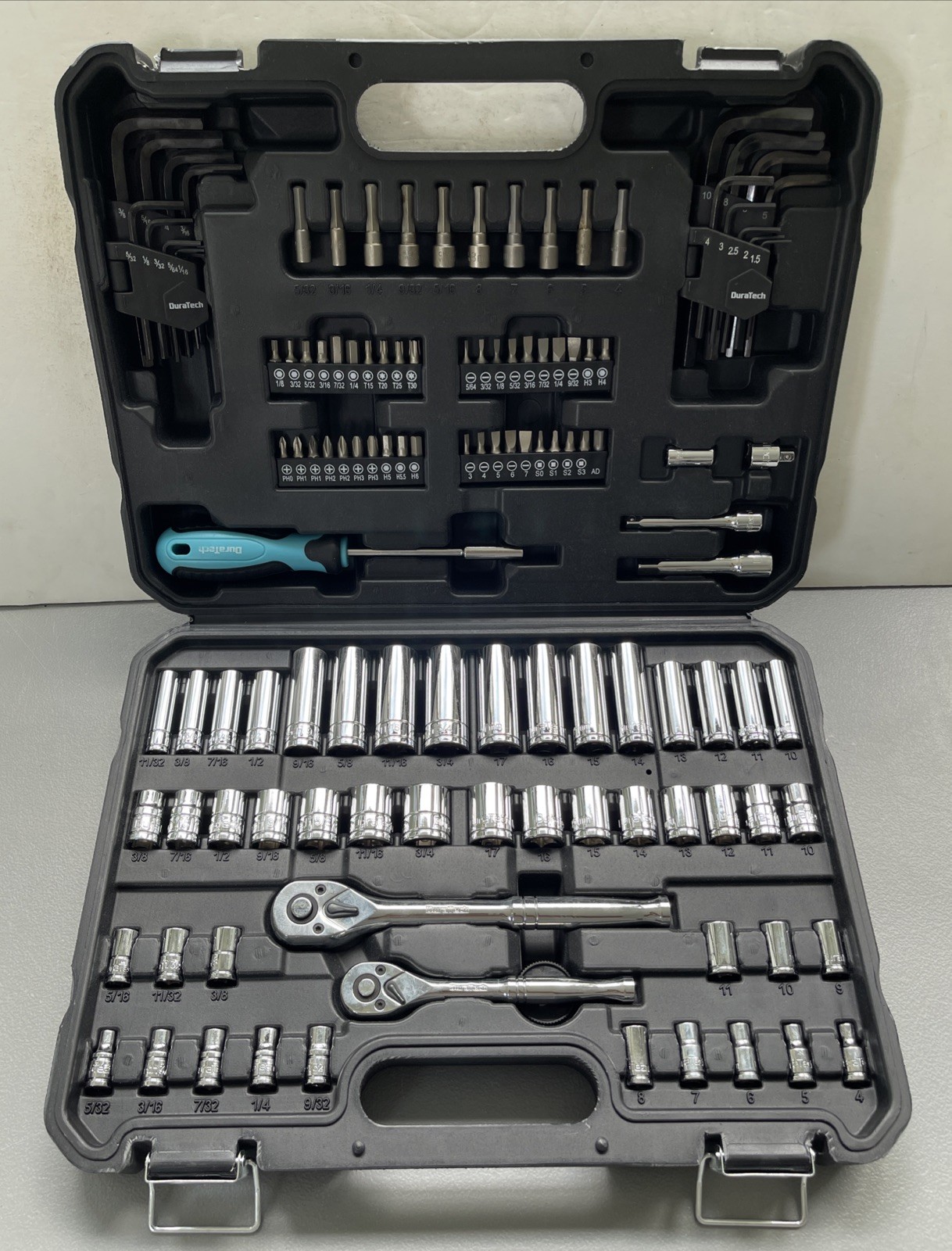 DuraTech 121 Mechanics Tool Set SAE & Metric 1/4” Drive & 3/8” Drive w/ Case gallery