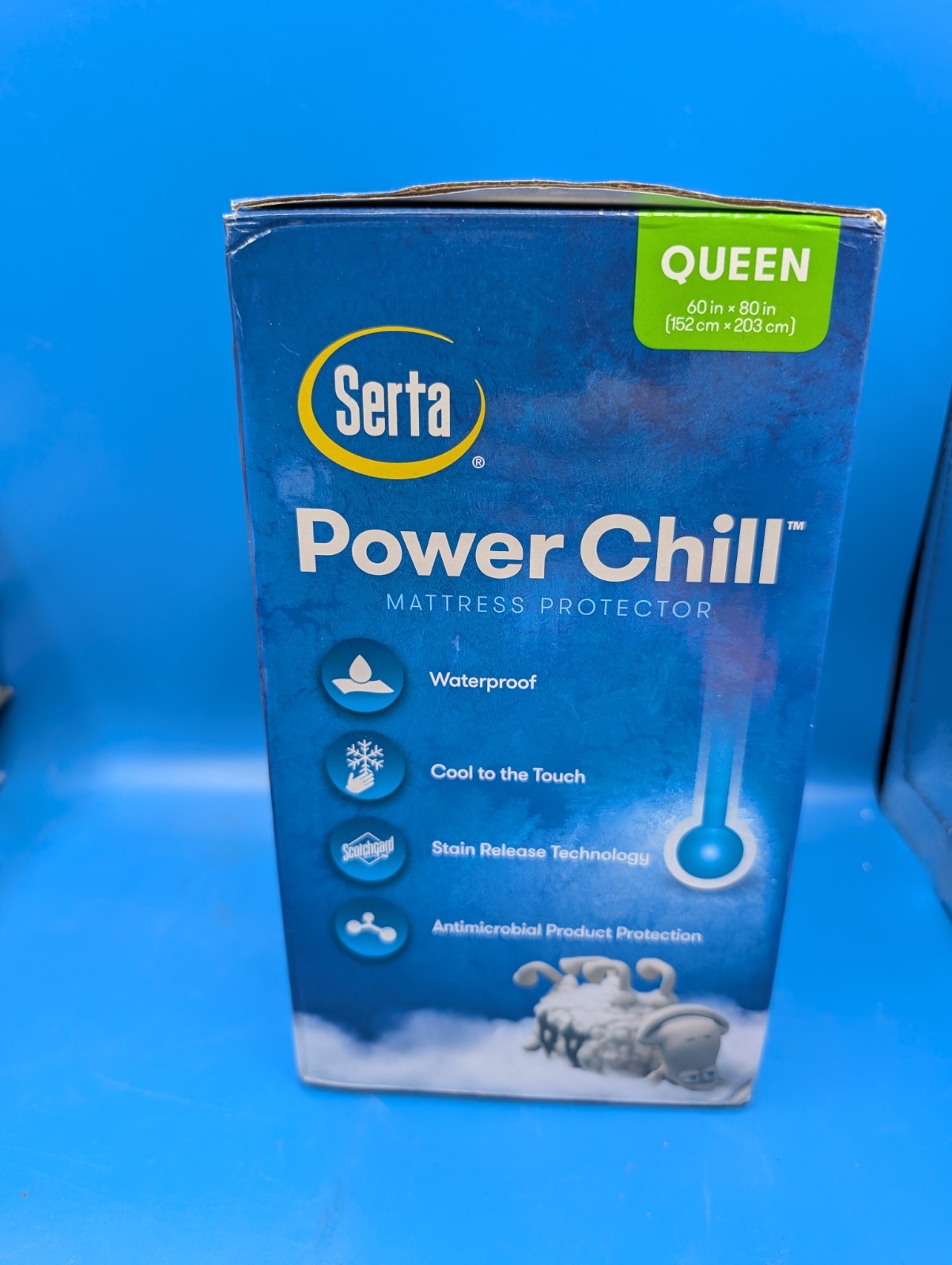 New Serta Power Chill Mattress Protector Waterproof Cool To The Touch QUEEN gallery