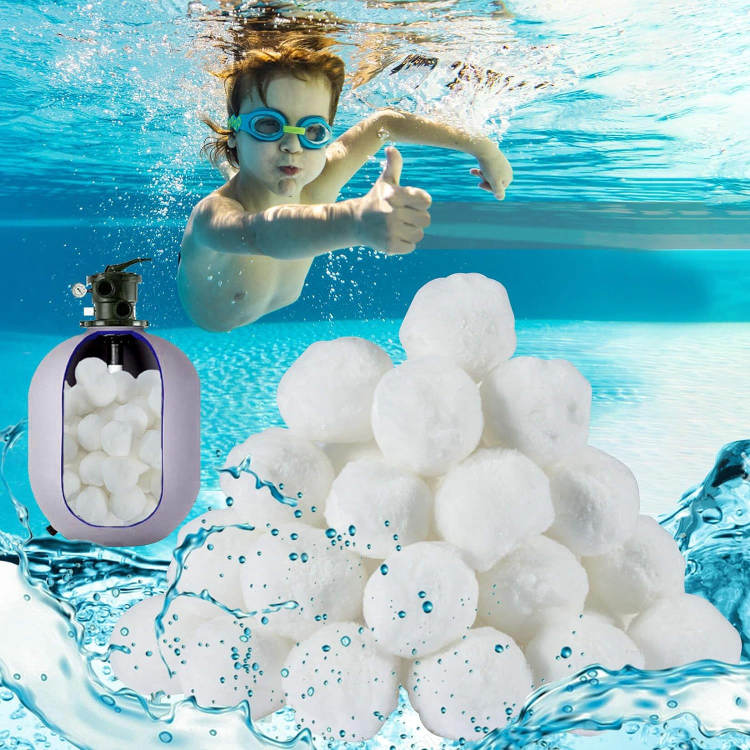 50PCS Pool Filter Balls for Sand-Filter - Dry Filter Sand Balls,Reusable Swimmin gallery