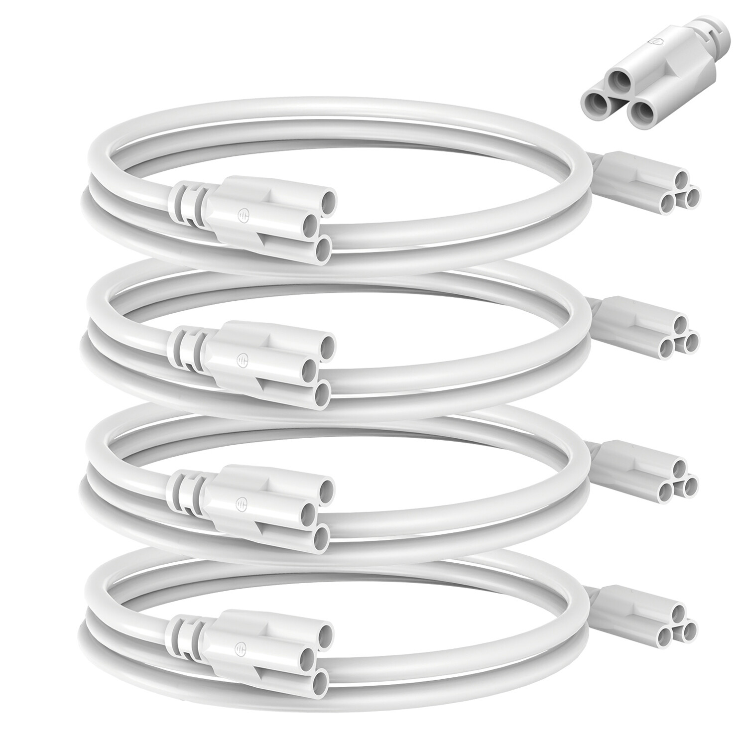 4 Pack 2FT 3 Pin Connector Cords Connecting Cables Wire For T5 T8 LED Tube Light gallery