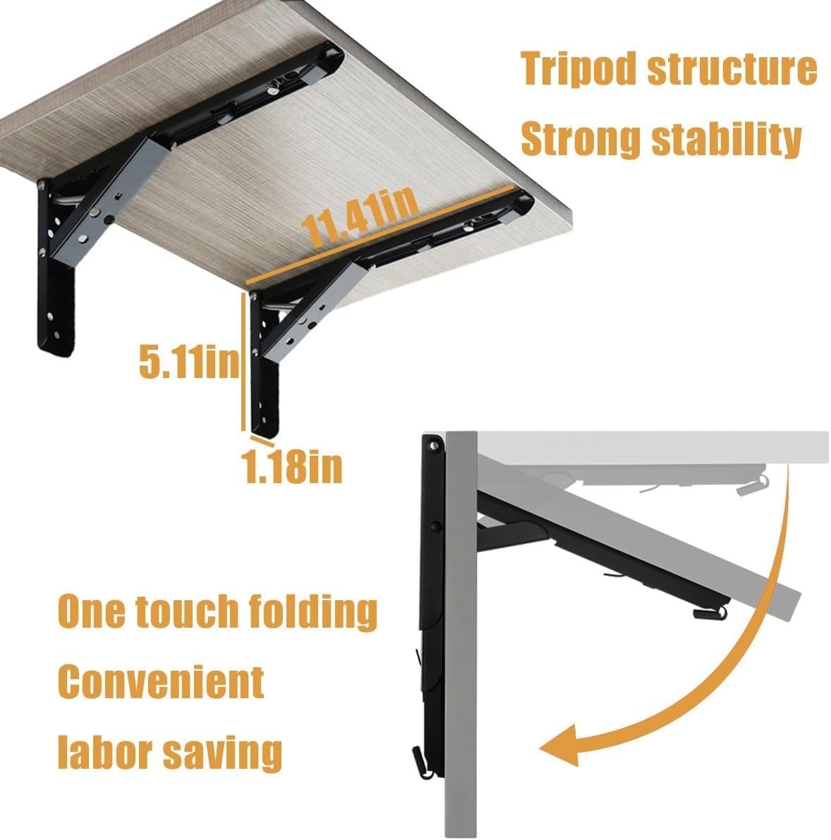 Wall Table Fold Down Hinge,90 Degree Self-Locking Folding Hinge,Save Space Drop gallery