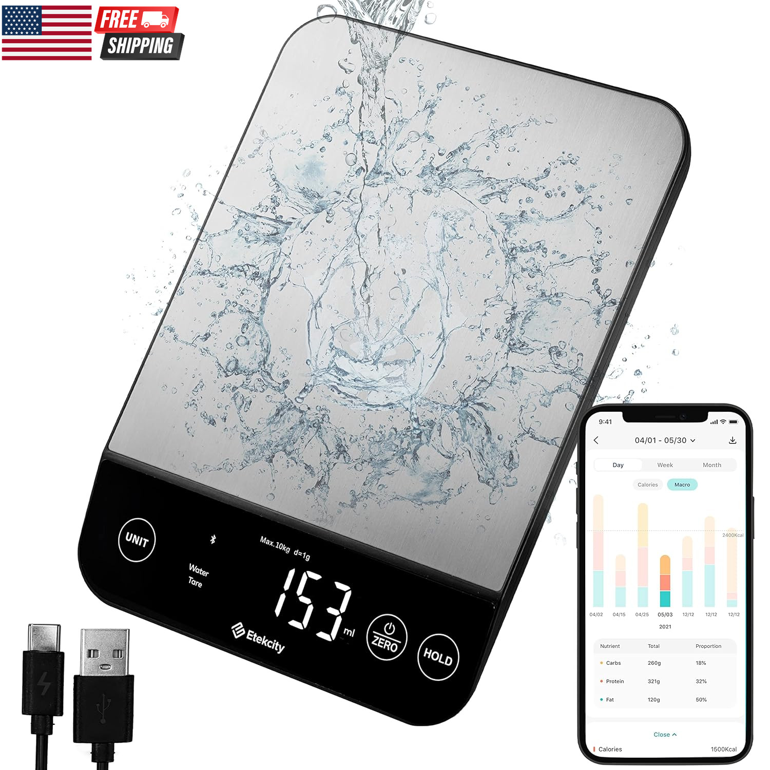 Food Kitchen Scale, Digital Grams and Ounces for Weight Loss, Baking, Cooking, K gallery