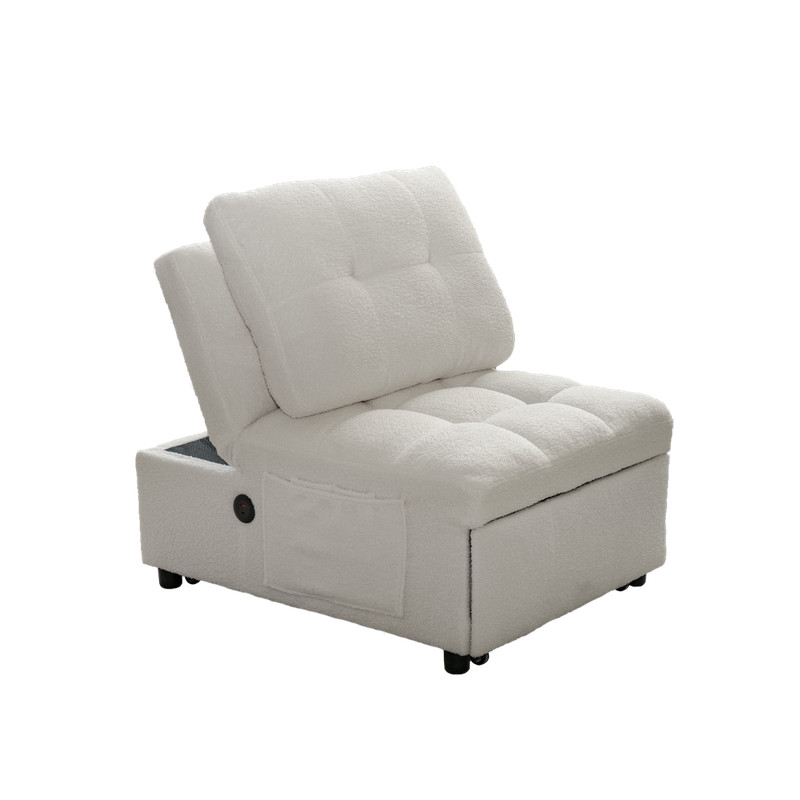 Single sofa bed built-in USB charging port for small apartment living rooms gallery