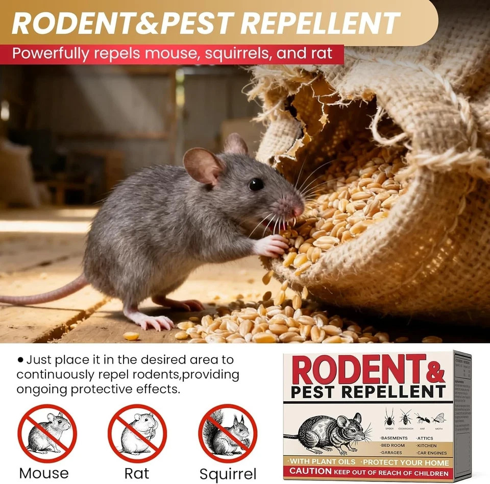 Mouse Rodent Repellent, 35 Pack Peppermint Oil to Repel Mice and Rats– Works for gallery
