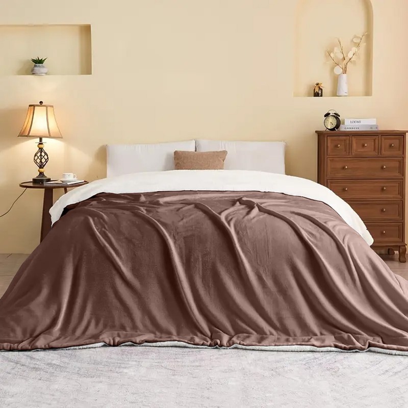 Sherpa Blankets Bed Sofa Couch Blankets Throws Light Weight Warm Twin Queen Size gallery
