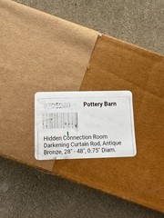 Pottery Barn Hidden Connection Room Darkening Curtain Rod 28″-48″ .75″ A. Bronze