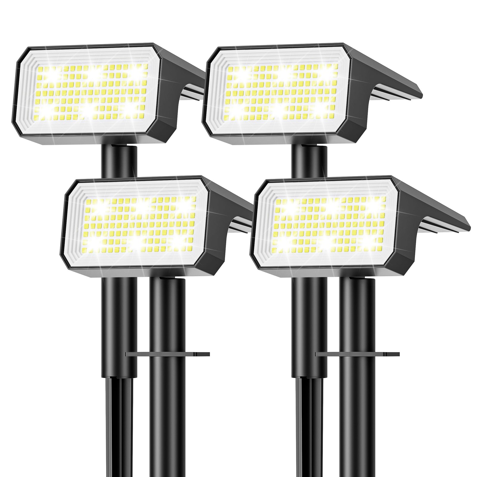 4-Pack Solar 118 LED Spotlights, IP67 Waterproof, Auto On/Off for Yard Garden gallery