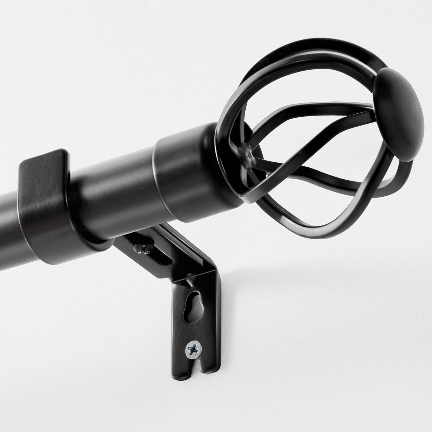 Black Curtain Rods 1 Inch Diameter Heavy Duty Adjustable 72-144" for Windows gallery