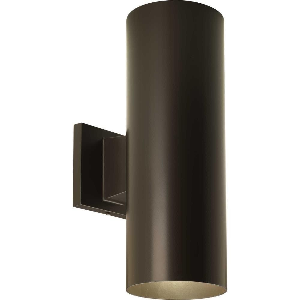 Progress Lighting P5675-20 14" Cylinder Outdoor Wall Light Fixture Bronze 120V gallery