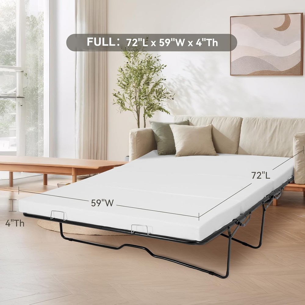 Foldable Sofa Bed Replacement Mattress Memory Foam 4" Pull Out Sofa Bed Mattress