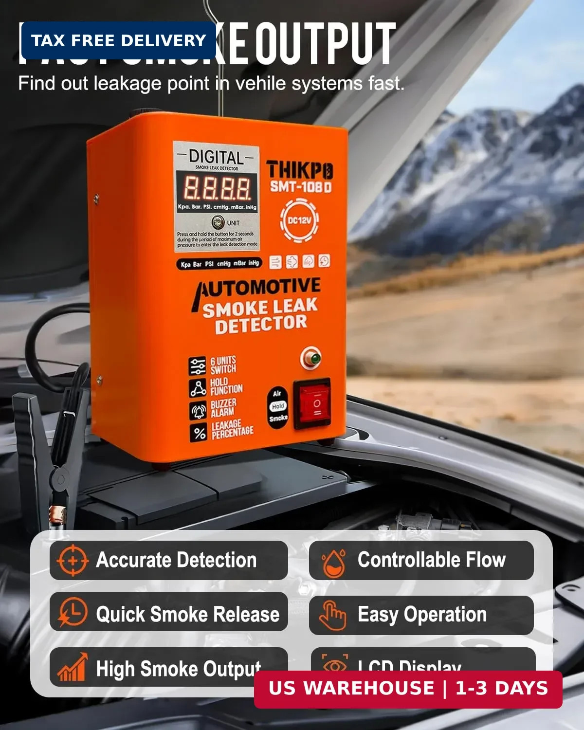 HyperSmoke Digital Display Automotive Smoke Machine, 6 Pressure Unit,Built-in Ai gallery