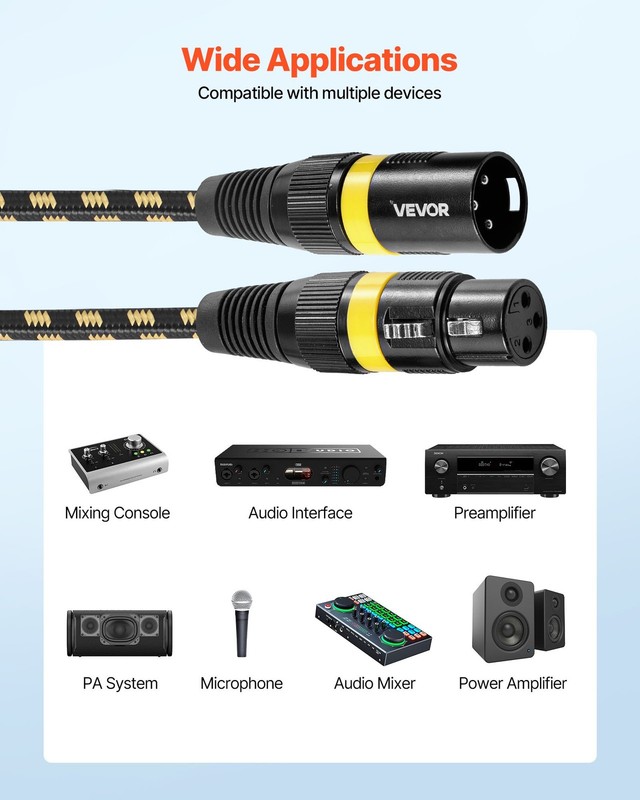 XLR Cable 25 ft, 6 Pack, Shielded Balanced DMX Male to Female Microphone Cables, gallery