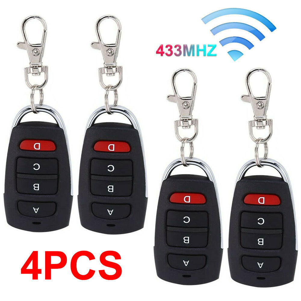 4PC Universal 433mhz Electric Garage Door Cloning Remote Control Key Fob Opener- gallery