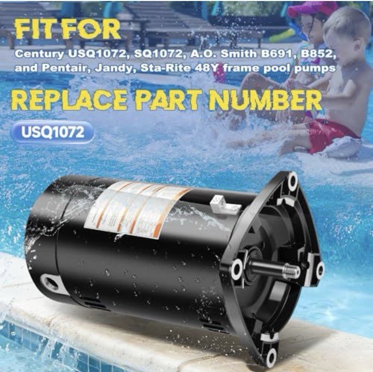 USQ1072 Pool Pump Motor 0.75HP, Fit for A.O. Smith Century 0.75HP 3/4 HP gallery