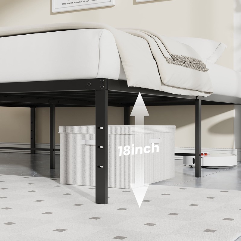 metal bed frame with Storage Space, Platform Foundation, No Box Spring Needed gallery