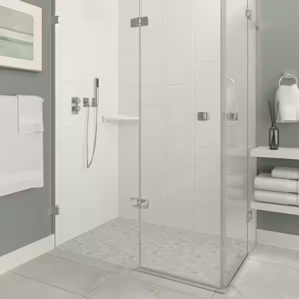 White Ceramic Wall Mount Corner Shower Shelf Tile Soap Shampoo Glazed Glossy NEW gallery