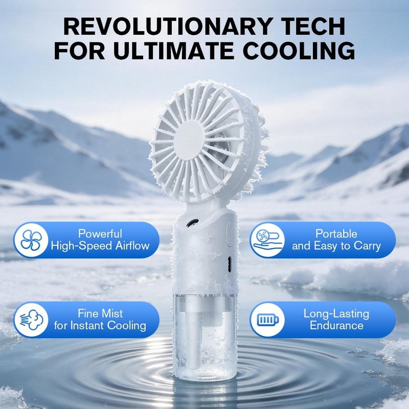 Mini Handheld Cooling Fan Stepless 3 Gear Speed Control Fan Travel Fan gallery