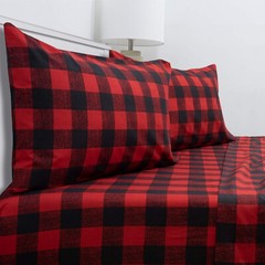 1800 Supreme Collection Extra Soft Deep Pocket Sheet Set, King, Buffalo Check