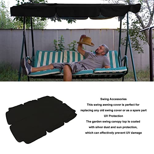 Replacement Swing Canopy, Oxford Fabric Porch Swing Seat Canopy Cover Black gallery