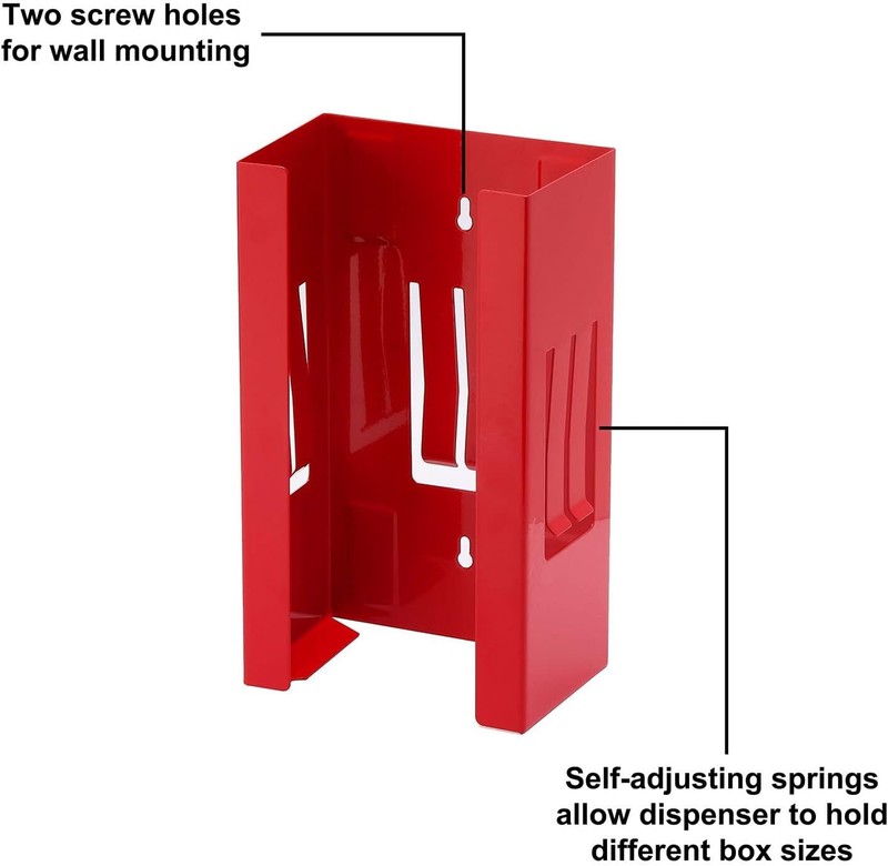 2PCS Magnetic Glove/Tissue Dispenser Black & Red 8LBS Glove Dispenser Wall Mount gallery