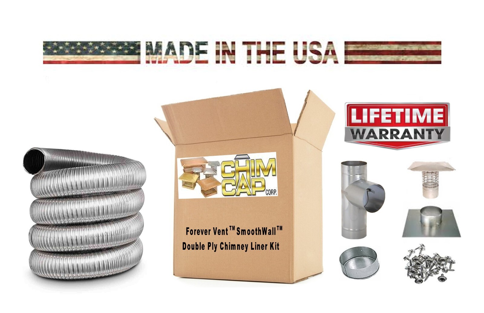 FOREVER® VENT 4" SMOOTHWALL DOUB PLY ALL FUEL STAINLESS STEEL CHIMNEY LINER KITS gallery