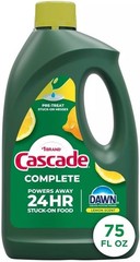 Cascade Complete Dishwasher Detergent Liquid Gel, Dish Detergent, Citrus, 75oz
