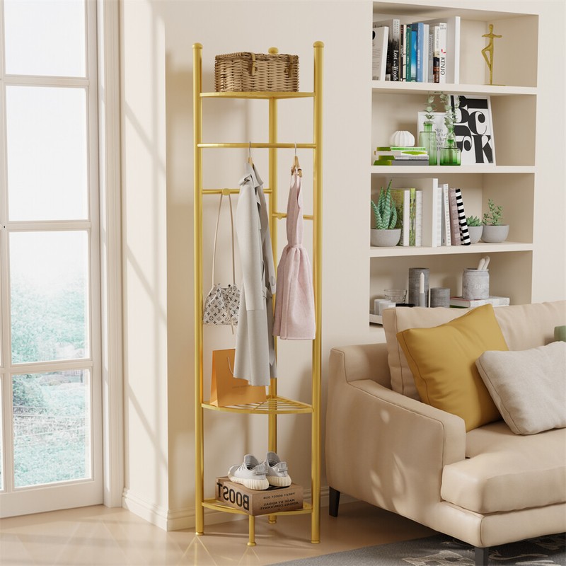 Extra Tall Hat Coat Rack Heavy Duty Corner Clothes Tree Rack Hanger with Shelves gallery