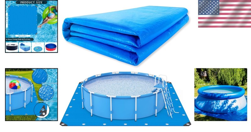 10x10 Ft Puncture-Resistant Pool Ground Tarp - Essential for Above Ground Pools gallery