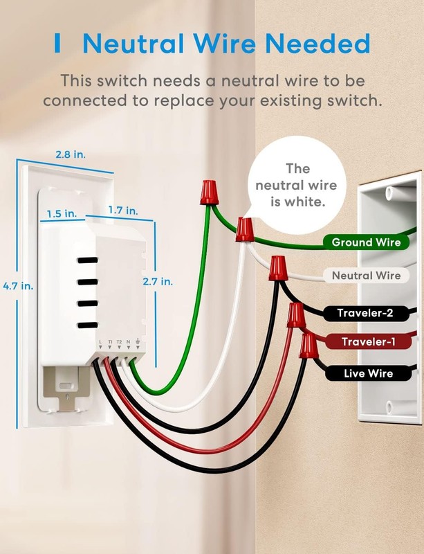 3 Way Smart Switch, Smart Light Switch Supports Apple HomeKit, Siri, Alexa, G... gallery