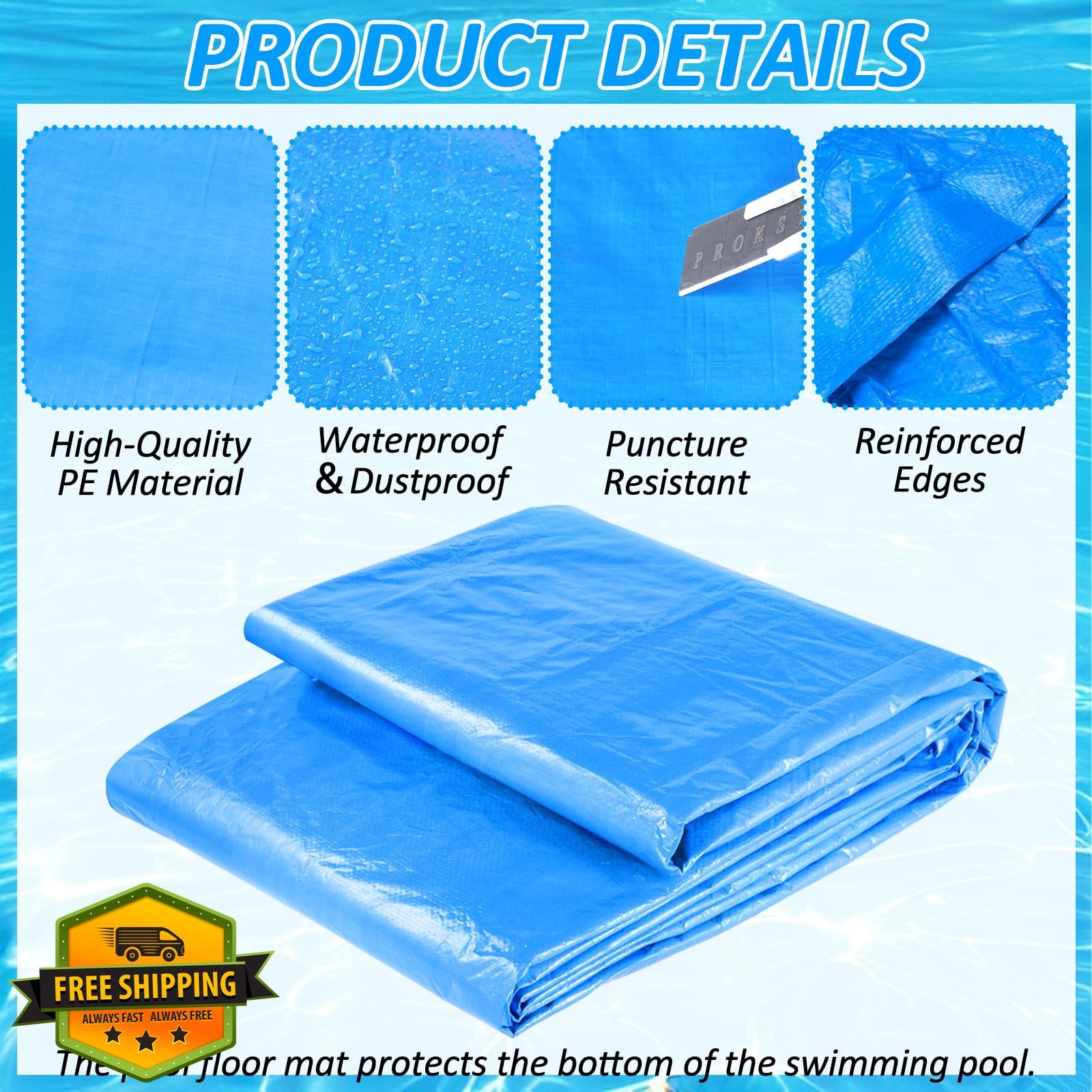 Hlimior 10' Round Pool Ground Cloth gallery