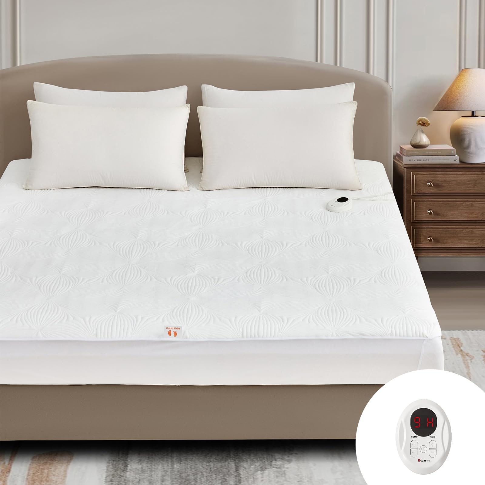 Heated Mattress Pad ETL Certified Flower Bed Warmer with 9 Heat Settings, 1-1... gallery