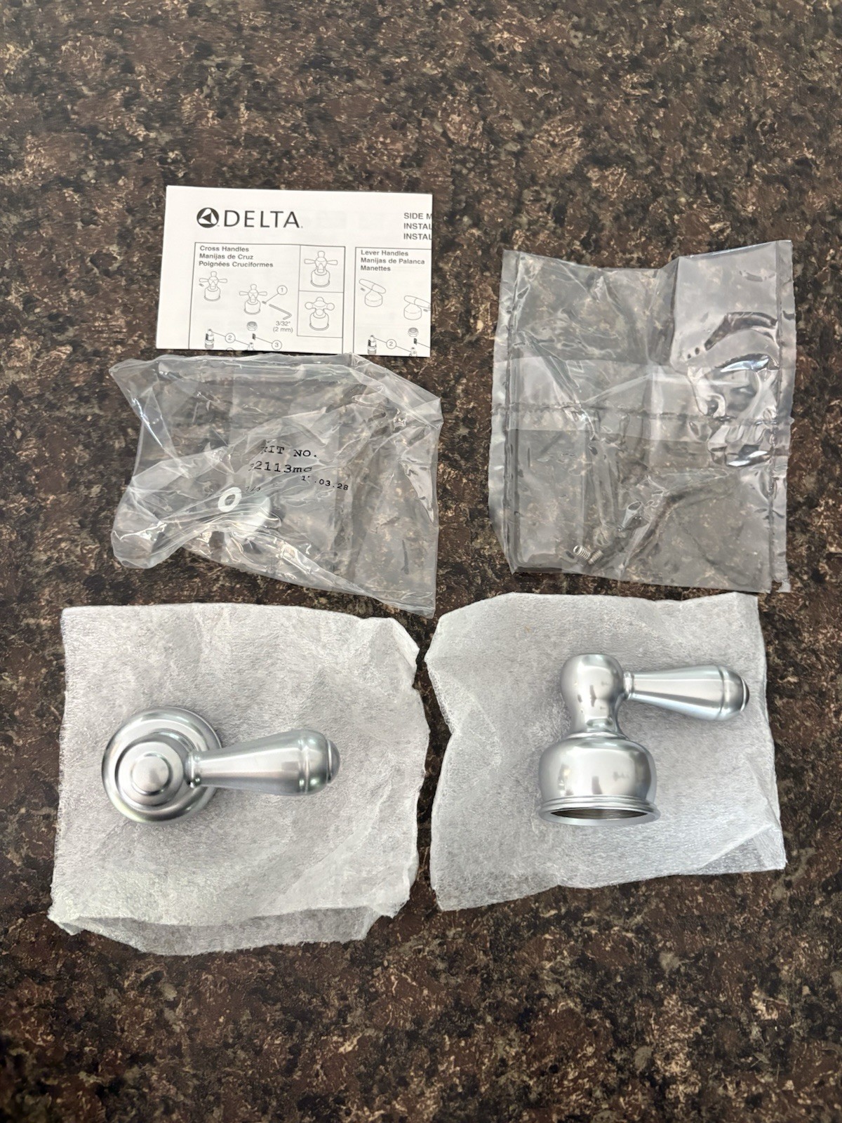 Delta NeoStyle H25MC Lever Handle Set - 2H Bathroom Sink Matte Chrome **NEW** gallery