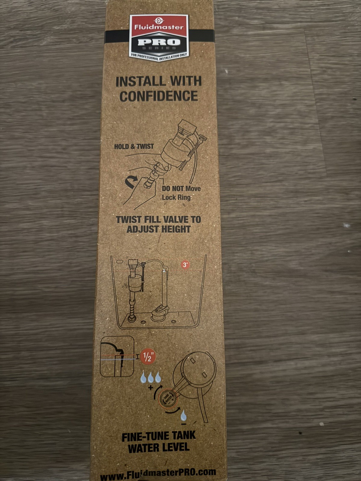 Fluidmaster PRO45B Toilet Fill Valve Brass Shank Adjustable 9"-14" gallery
