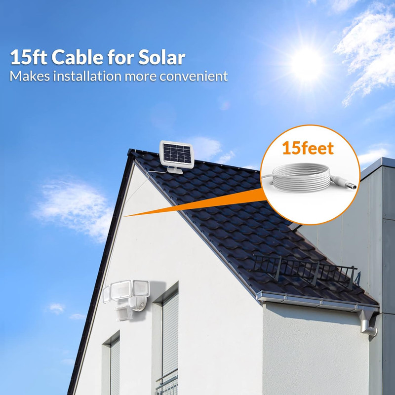 1600LM LED Solar Security Lights Motion Outdoor, Motion Sensor Light, 5500K Whit gallery