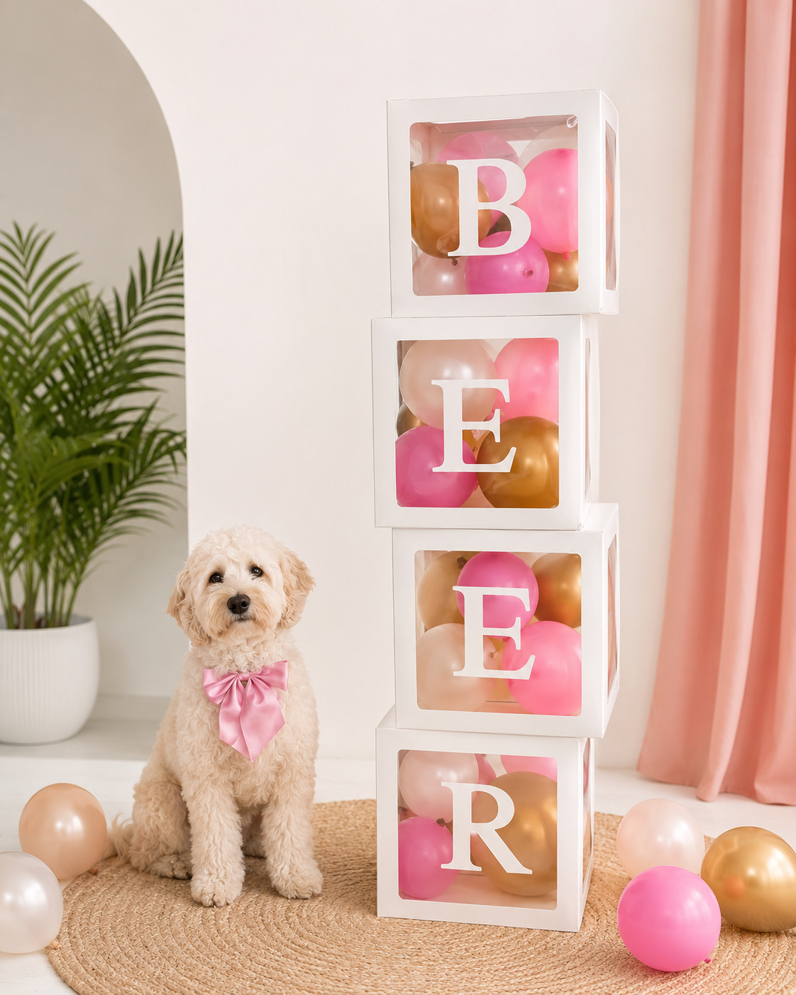 Baby Shower Balloon Display Boxes Clear Letter Blocks Party Decoration Set gallery