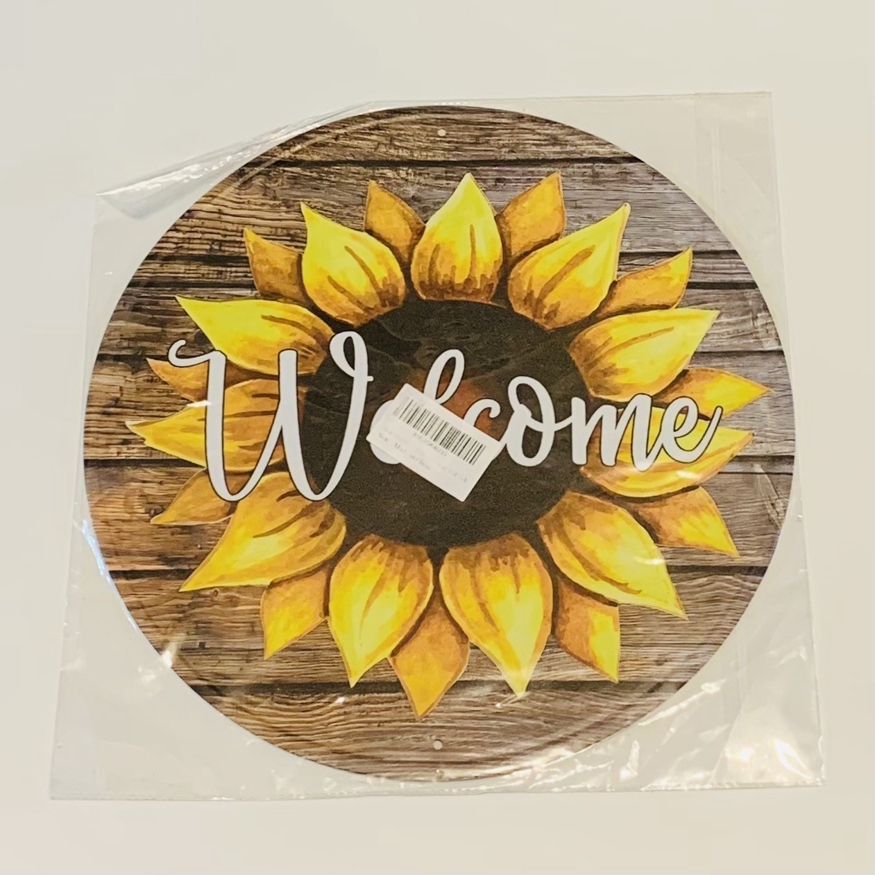 Welcome Sunflower 12” x 12” Round Circle Metal Tin Sign Hanging Wall Art Decor gallery