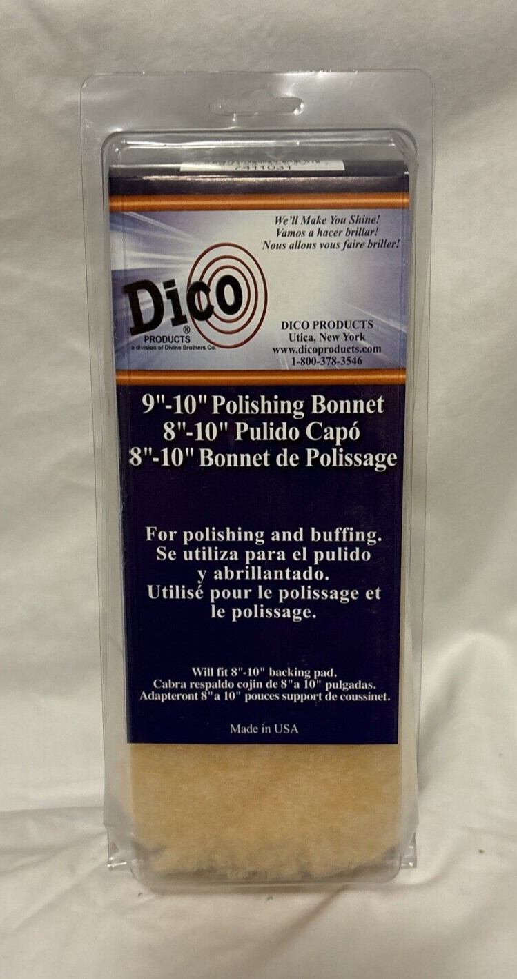 Dico 9"-10" Washable/Reusable Polishing Bonnet - 7/8" Pile height 7411031 gallery