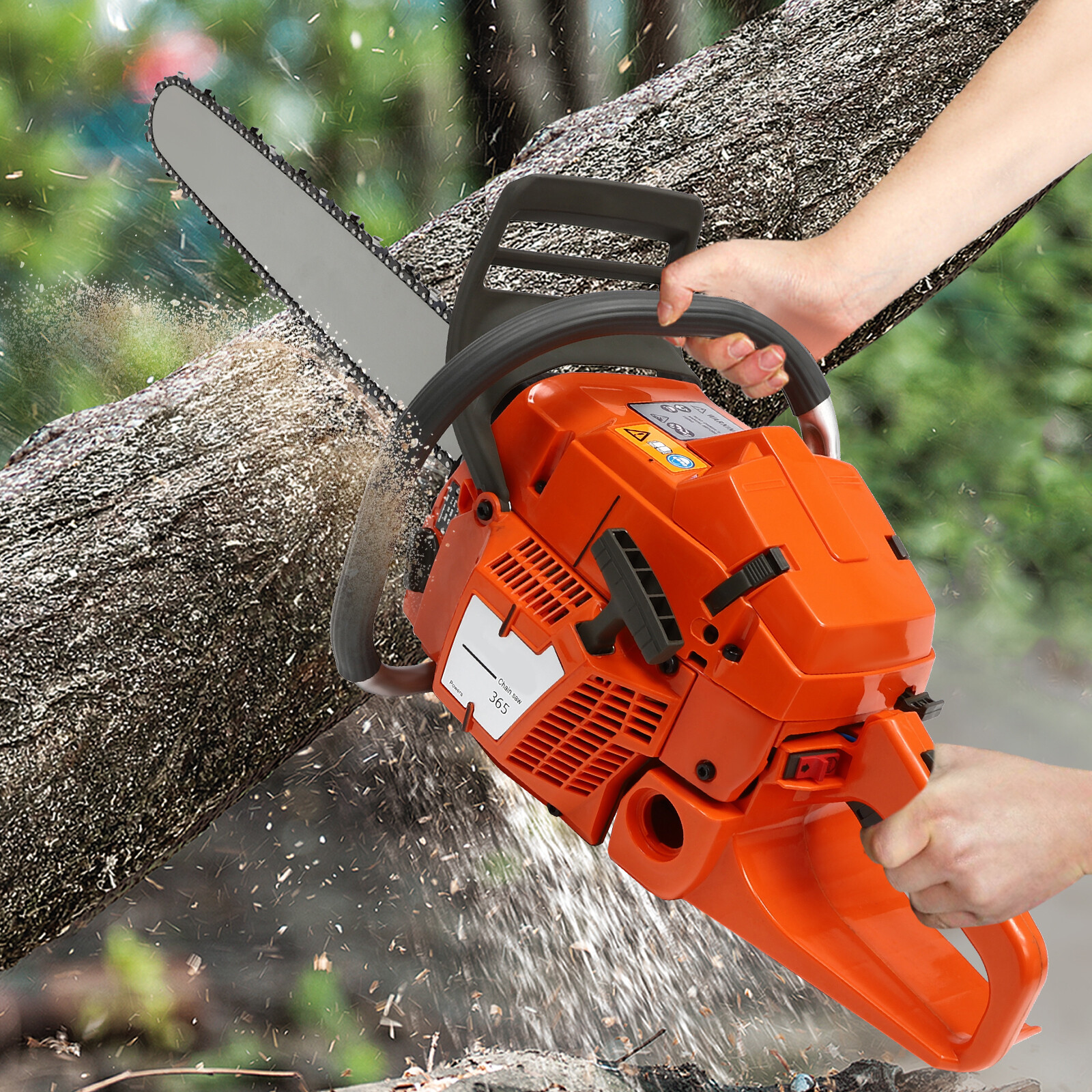 24 Inch Gasoline Chainsaw Cutting Wood Gas Sawing Crankcase Chain Saw 65cc gallery