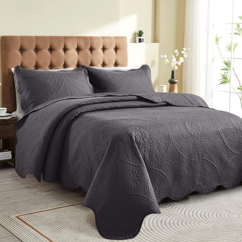USA Quality Bedspread Bed Throw Quilted Coverlet Bedding Set with Pillow Shams gallery