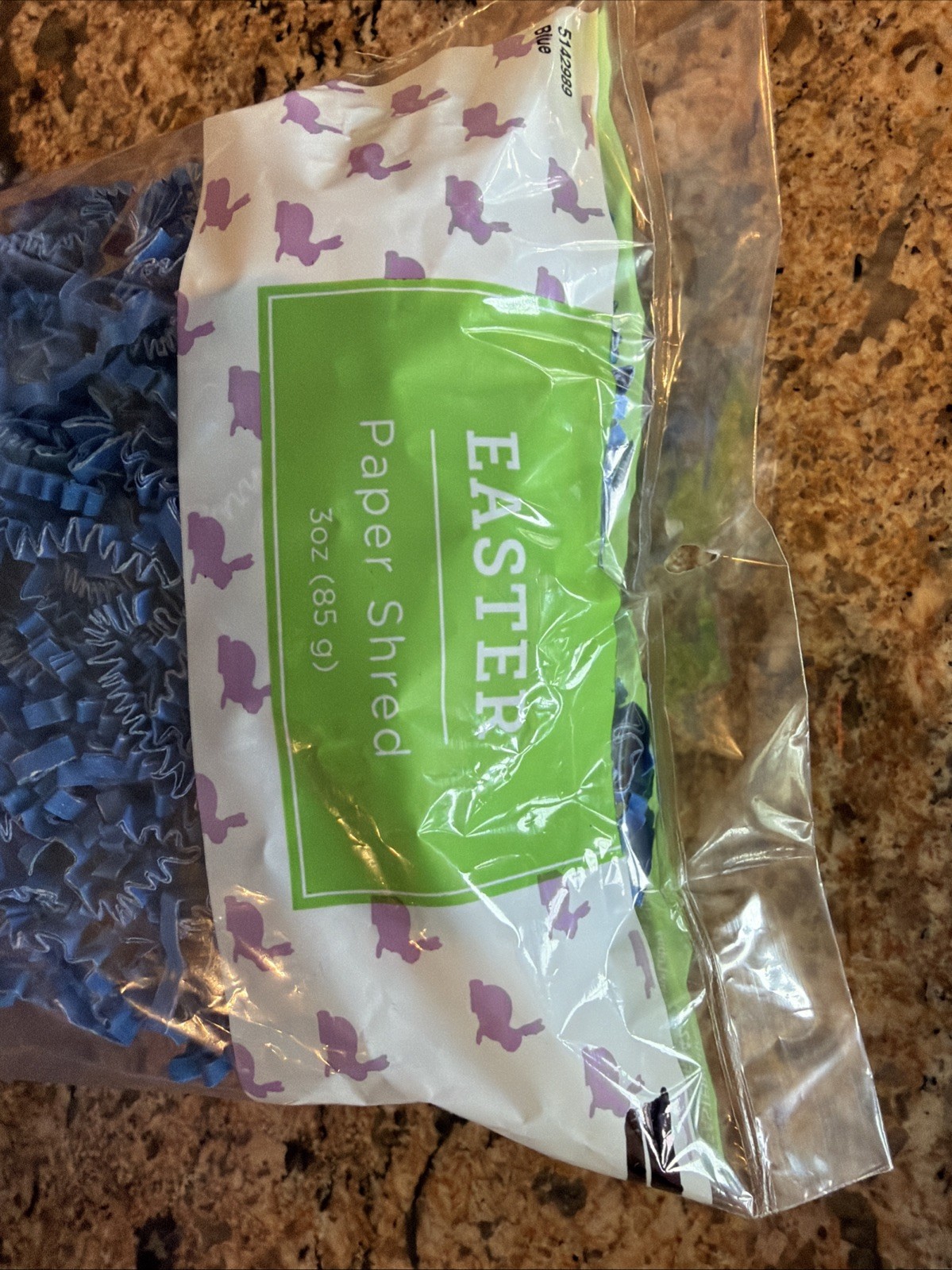 New! Blue Gift Basket Crinkle Paper Shred Filler Easter 1 Bag-NEW- gallery