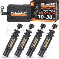 4 PCS ALL-TOP Adjustable Auto-Stop Tire Deflator Valve Kit (10-30 PSI) Screw-on