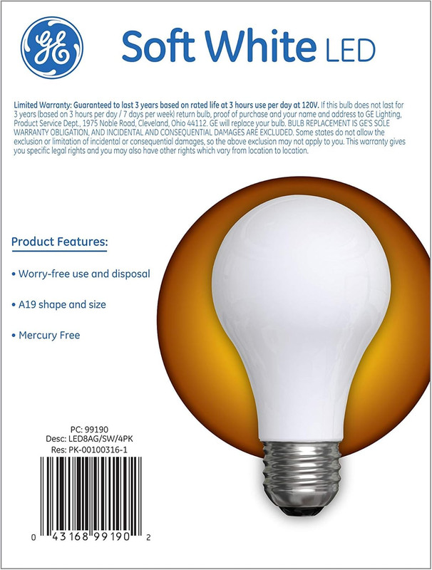 LED Light Bulbs, 60 Watt, Soft White, A19 (4 Pack) gallery