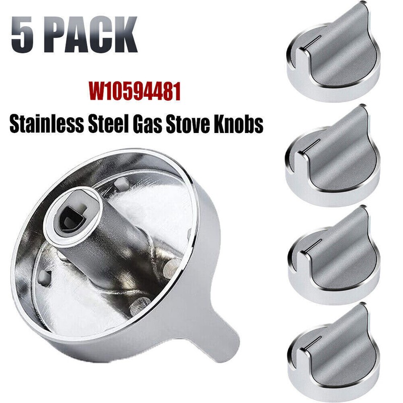 5 Pack Surface burner knob Compatible with Whirlpool Range Knobs W10828837 USA gallery